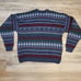 The Mens Store At Sears Sweater Medium Cotton Knit Multi Color Pullover VGT USA