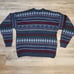 The Mens Store At Sears Sweater Medium Cotton Knit Multi Color Pullover VGT USA