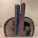 Vintage Natural Agate Geode Crystals Bookends Set - 4.5 Lbs