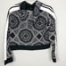 ADIDAS | Black & White Bandana Print Cropped Hoodie Kaleidoscope Women’s Size S
