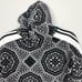 ADIDAS | Black & White Bandana Print Cropped Hoodie Kaleidoscope Women’s Size S
