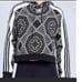 ADIDAS | Black & White Bandana Print Cropped Hoodie Kaleidoscope Women’s Size S