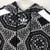 ADIDAS | Black & White Bandana Print Cropped Hoodie Kaleidoscope Women’s Size S