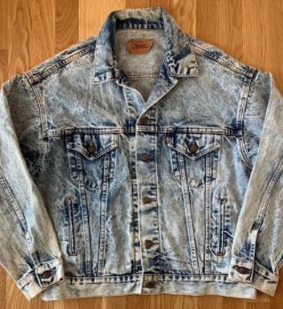 Levi's Vintage Sz Large L Gray Stone Washed Jean Jacket