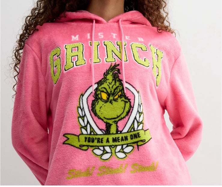 Pink grinch hoodie