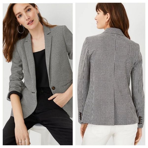Ann Taylor 00P Hutton Blazer In Houndstooth