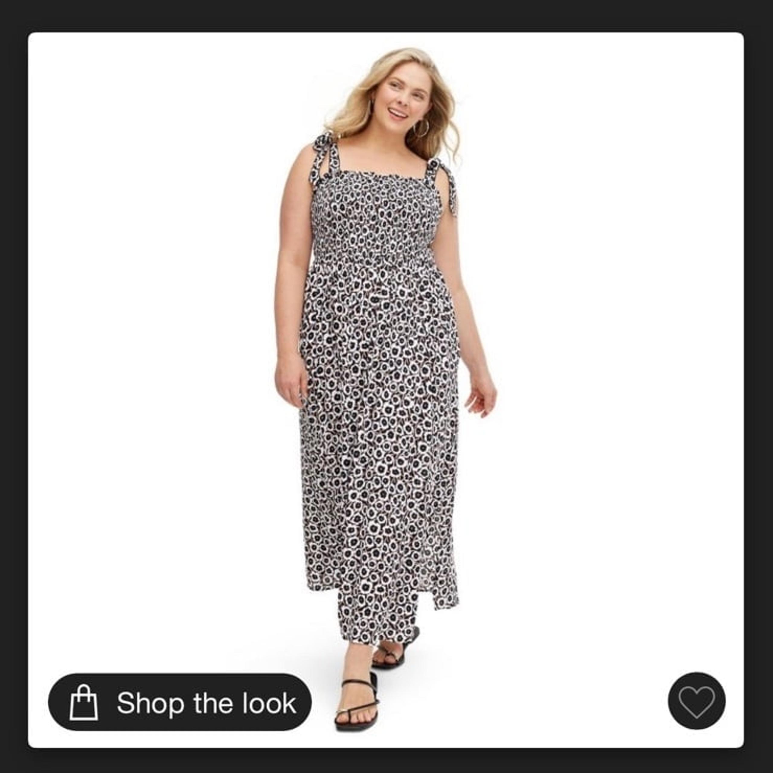 Sz XXL • Women's Smocked Tie Strap Neutral Poppy Midi Dress - DVF for Target