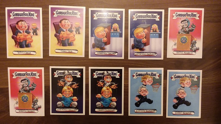 2016 GPK SUPER TUESDAY Presidential Candidate Complete Set Garbage Pail Kids