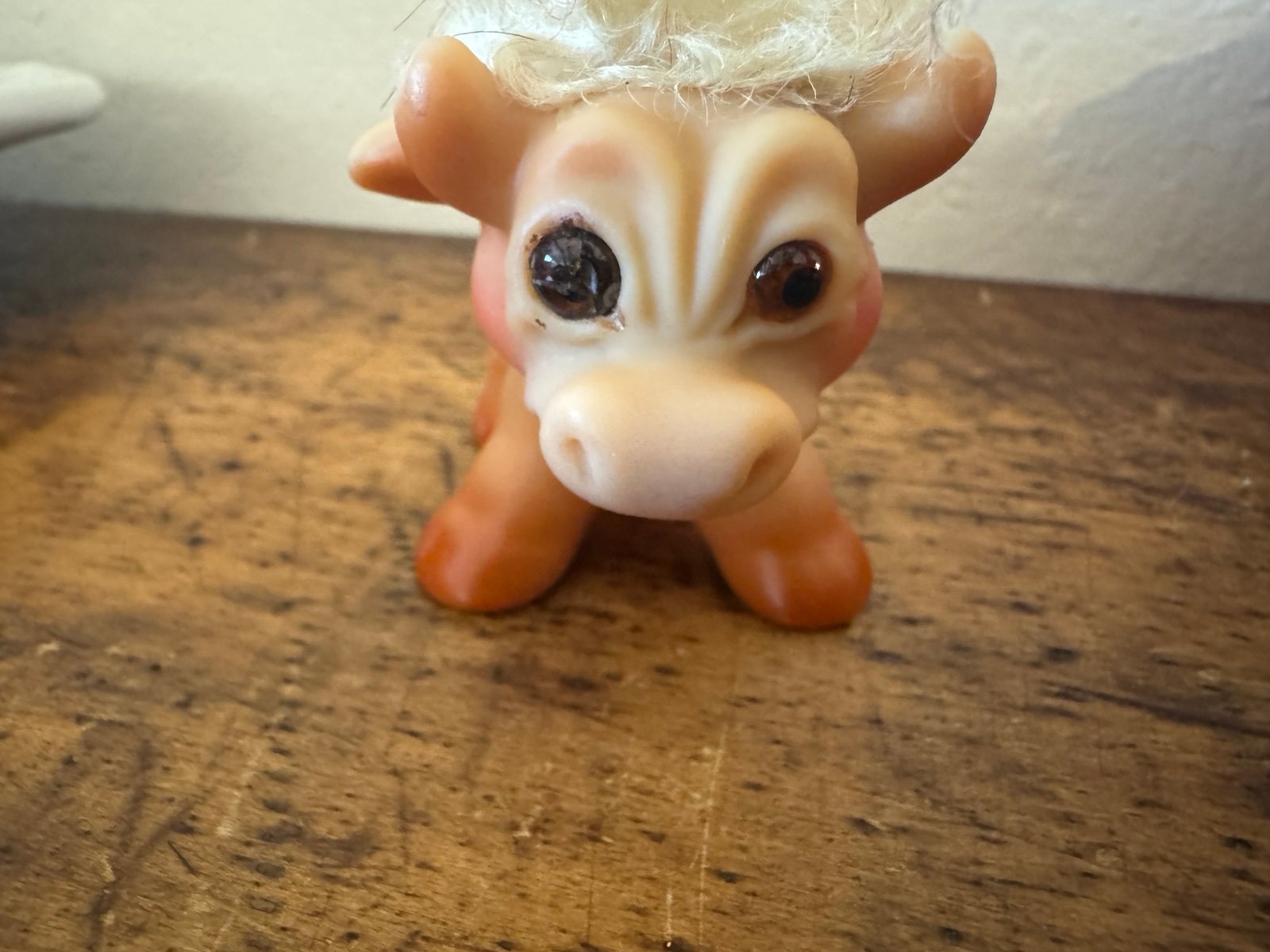 DAM Troll Cow Amazing Condition All Original RARE Vintage Blonde Hair Large