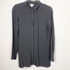 HANRO KNITS | Gray Button Down Long Sleeve Dress Shirt Women’s Size X-Small