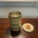Rare Tindeco Vintage MCM Art Deco Tin with Stripes