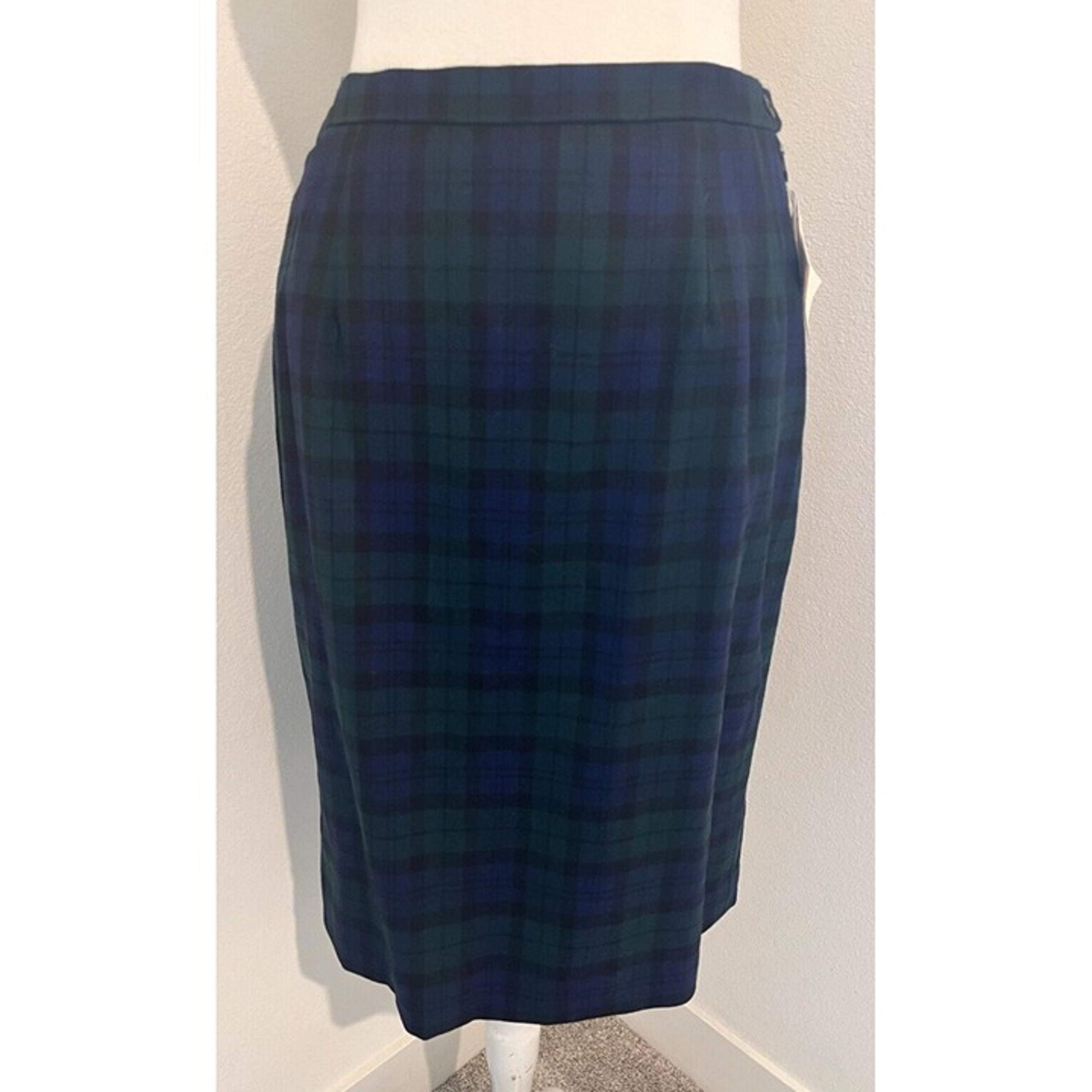 Pendleton Vintage NOS Black Watch Tartan Classic Pencil Wool Skirt Size 12