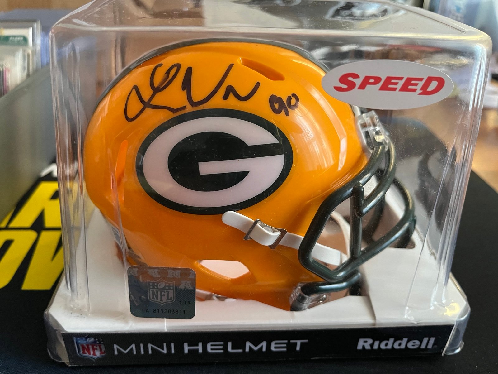 Lukas VaNess Green Bay Packers Mini Helmet Autographed