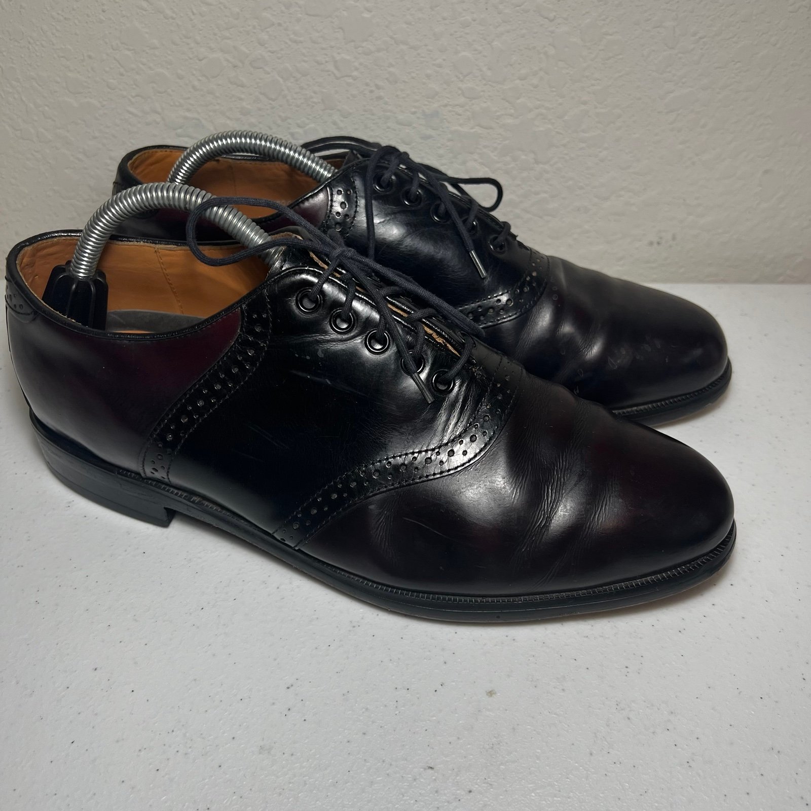 French Shriner Durham Vintage Size 9 M Loafers Dress Shoes Burgundy/black