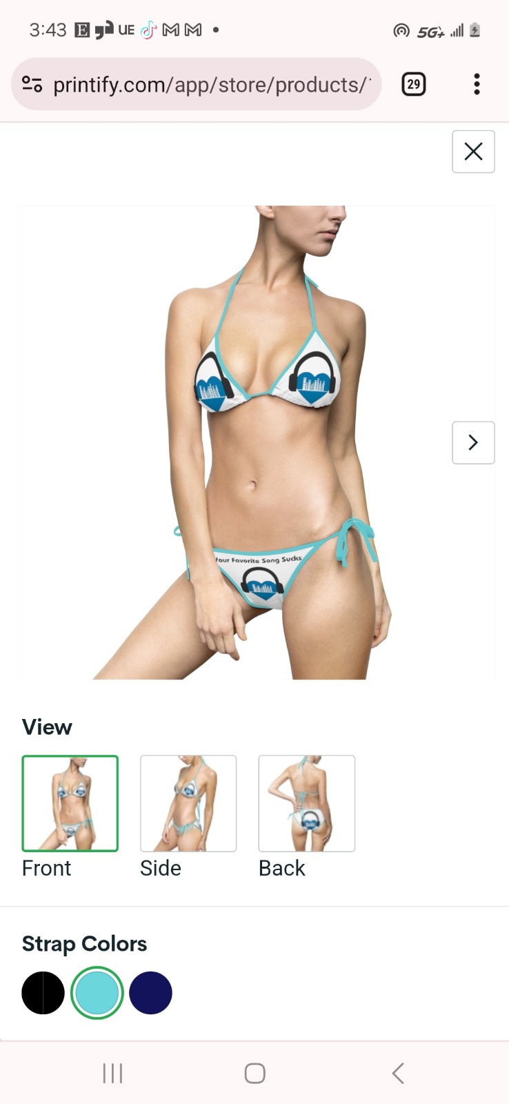 Bikini cheeky violet Bond Collection s m l wemons swim suit beach