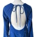NWT, Free People Chelsey Mini Dress Blue Velvet Open Back Bell Sleeves, Sz S