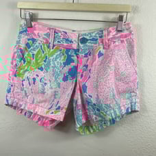 Lilly Pulitzer Women's Size 0 Callahan Shorts Lets Cha Cha Coral Chino preppy