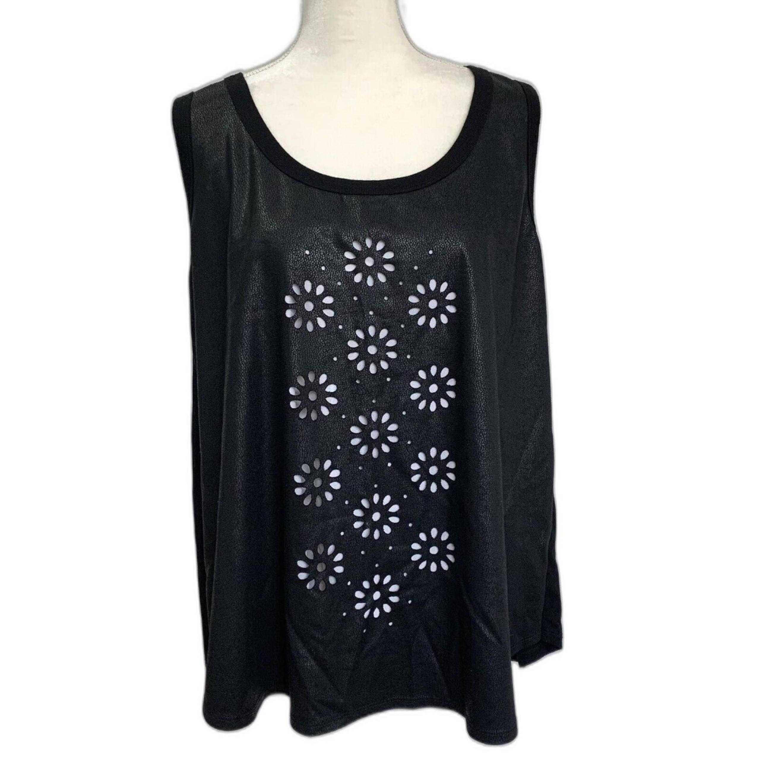 Karen Kane Woman's Size 3X Flower Cutouts Sleeveless Top Blouse