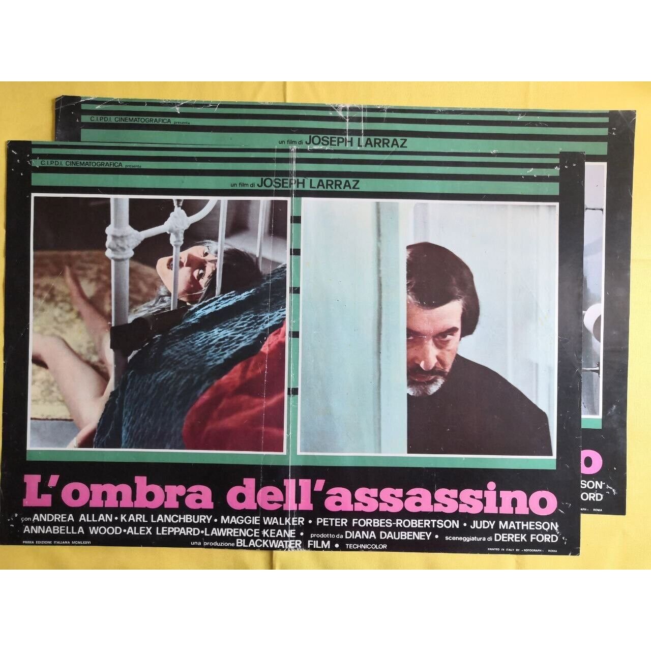1974 SCREAM AND DIE LOT 2 Andrea Allan Italian Fotobusta Movie Poster ORIG F11-9