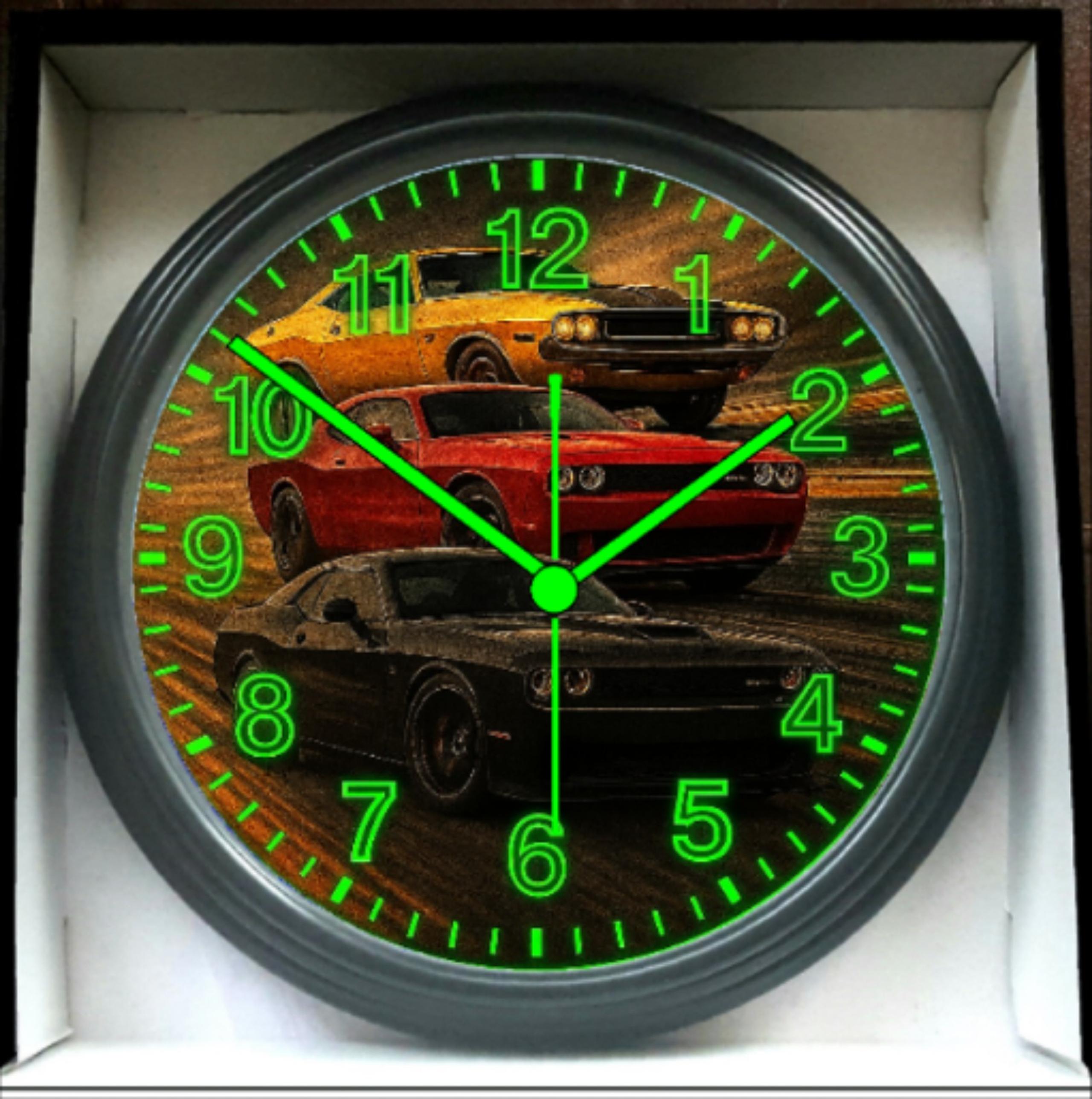 Dodge Challenger From Classic To Beast 1970 To 2023 Glow In The Dark Wall Clocke