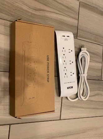 20W Fast Charge Travel Power Strip with USB Ports 4FT Travel Flat Plug Extension