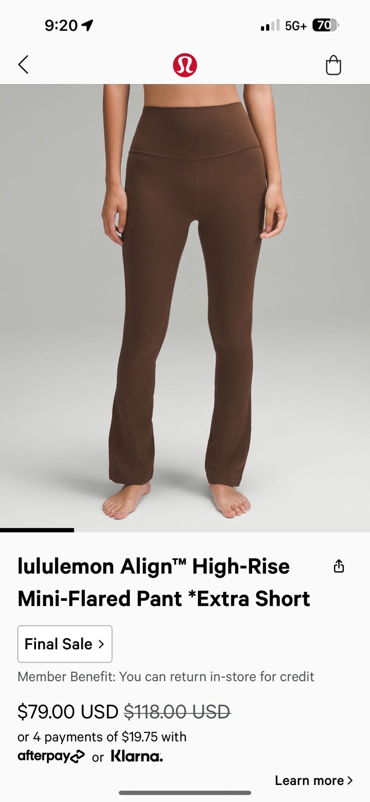 lululemon Align™ High-Rise Mini-Flared Pant *Extra Short JAVA