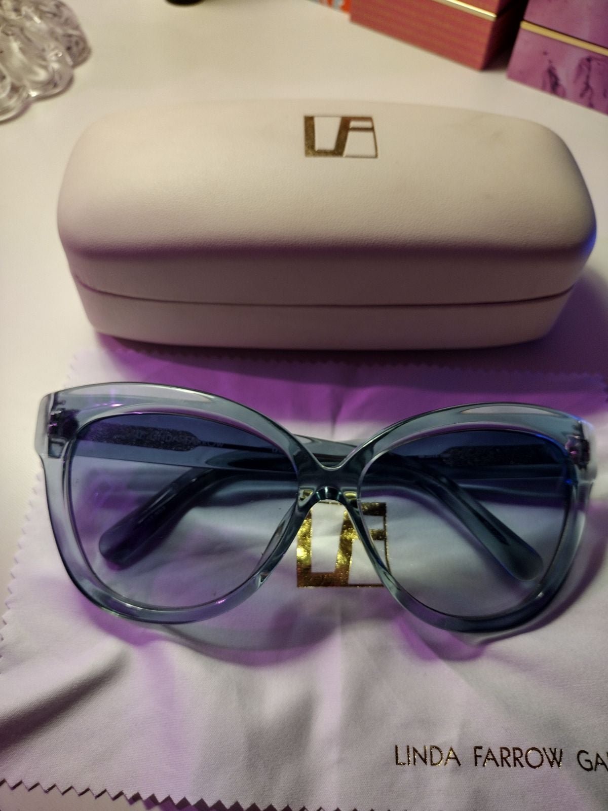 Cat Eye No2 Sunglasses by Linda Farrow in Ash with a Gradient Lens450