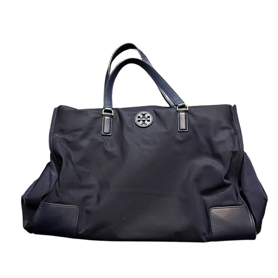 Tory Burch Packable Large Ella Nylon Tote Navy Blue Purse Womens Travel