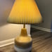 Mid Century VINTAGE Tricolor Ceramic Table Lamp with Original Lampshade Leviton
