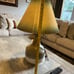 Mid Century VINTAGE Tricolor Ceramic Table Lamp with Original Lampshade Leviton