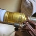 Mid Century VINTAGE Tricolor Ceramic Table Lamp with Original Lampshade Leviton