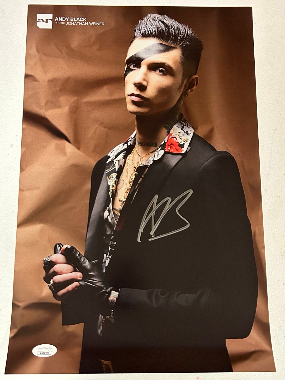 Black veil brides Andy biersack autographed signed poster jsa coa AW88322