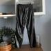 Nanushka Mitsu Faux Leather Pants Pleated High Rise Slim Tapered Black