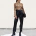 Nanushka Mitsu Faux Leather Pants Pleated High Rise Slim Tapered Black