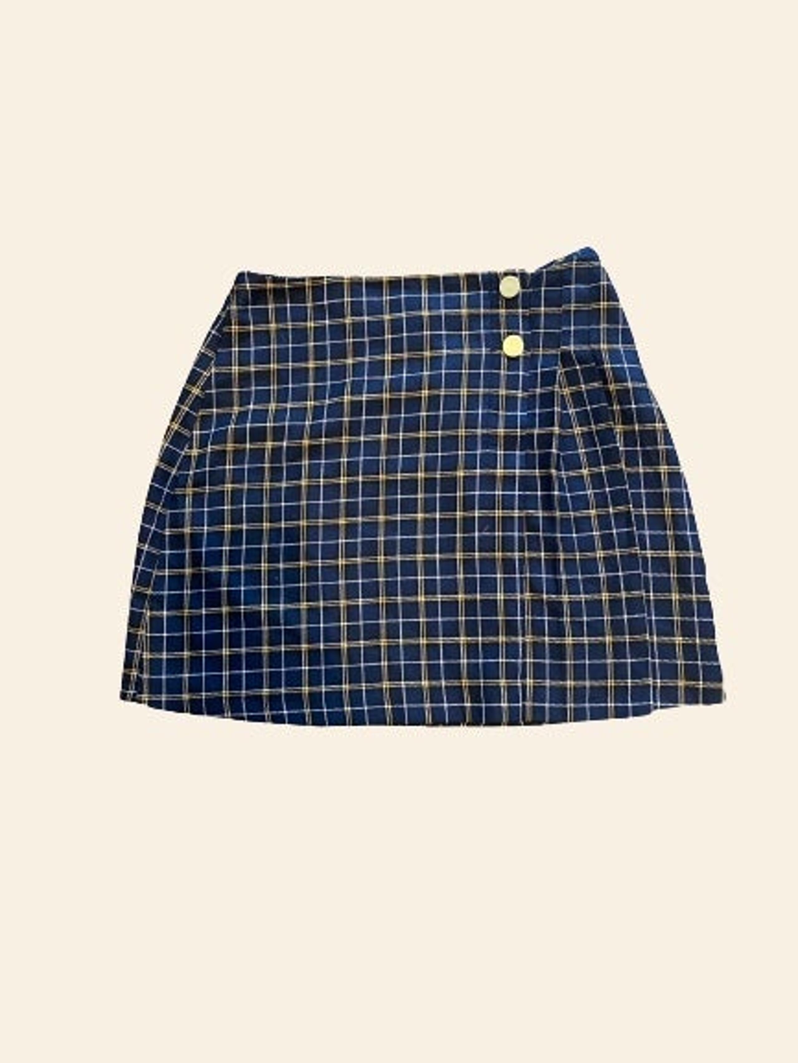 NWT Miss Selfridge Blue Plaid Mini Skirt Womens Size 6
