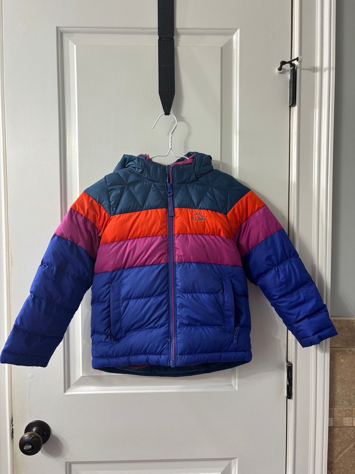 LL Bean Coat, Kids, Colorblock, size 5-6