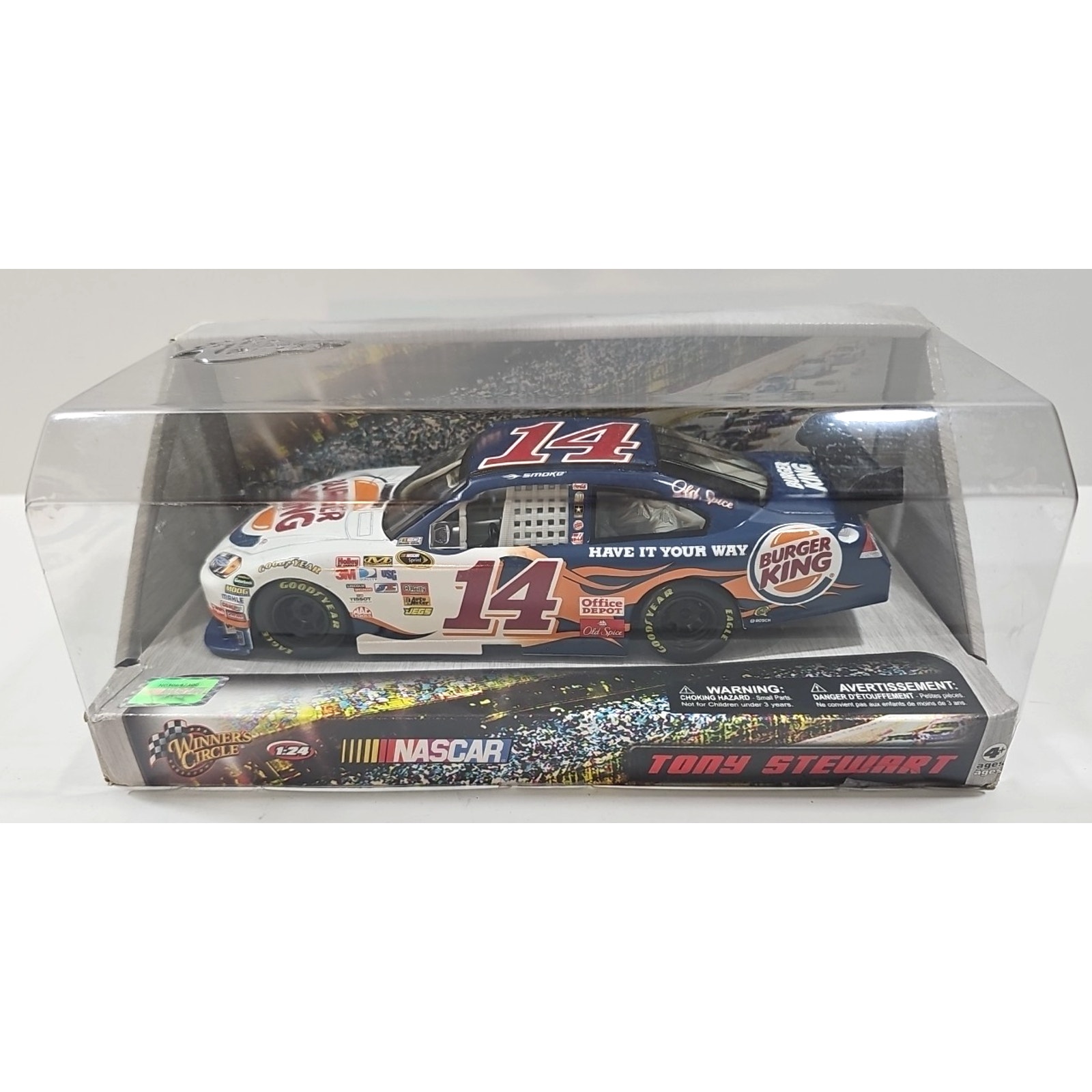 Burger King 2009 Tony Stewart #14 NASCAR Rev-N-Go Race Car New In Box.
