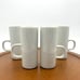 Handmade White Porcelain Espresso Coffee Mugs With D Handles Set of 4 Minimalist