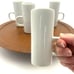 Handmade White Porcelain Espresso Coffee Mugs With D Handles Set of 4 Minimalist