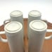 Handmade White Porcelain Espresso Coffee Mugs With D Handles Set of 4 Minimalist