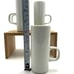 Handmade White Porcelain Espresso Coffee Mugs With D Handles Set of 4 Minimalist