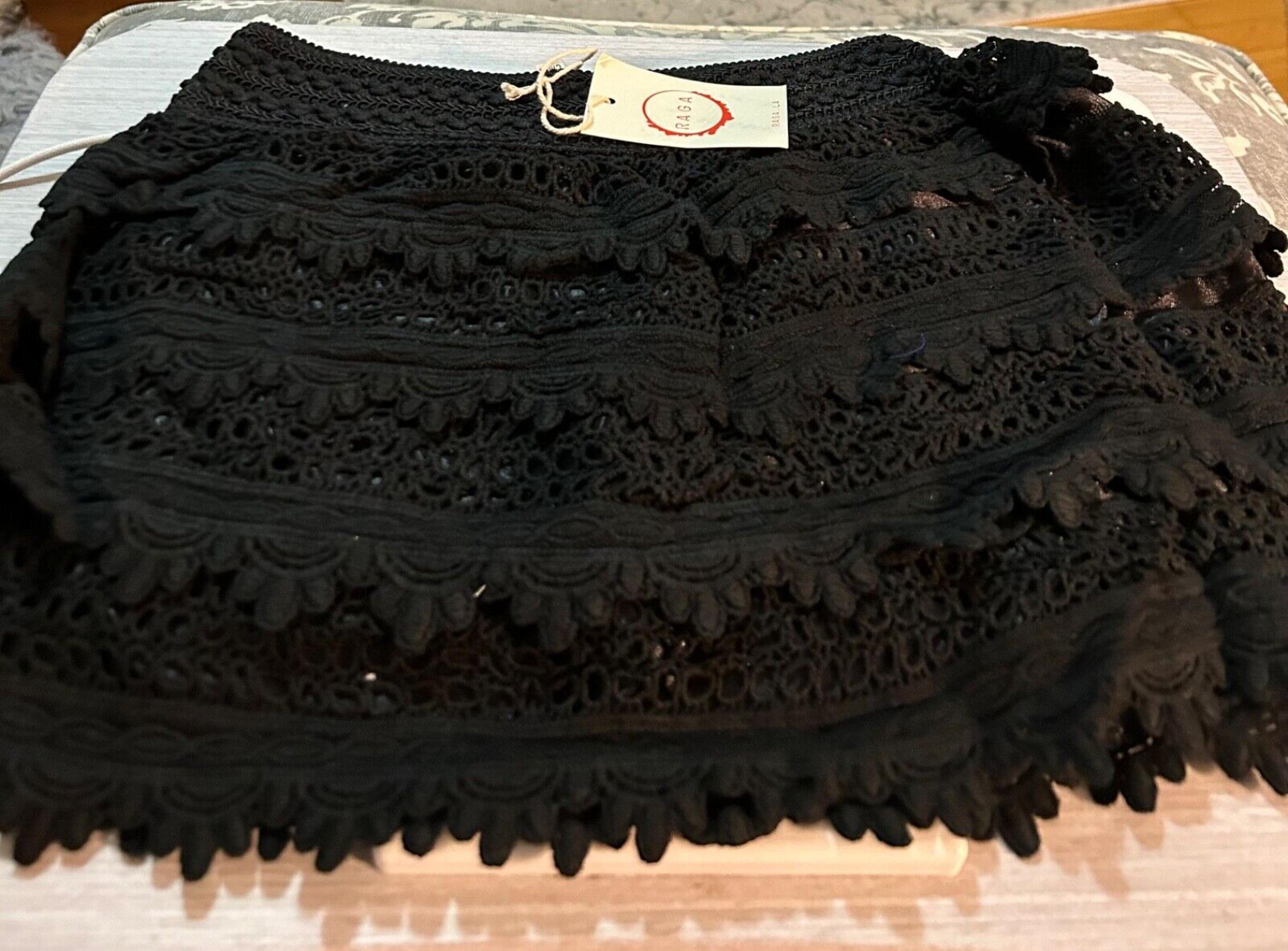 NWT Raga Anthropologie Eggshell Layered Lace Mini Skirt XS
