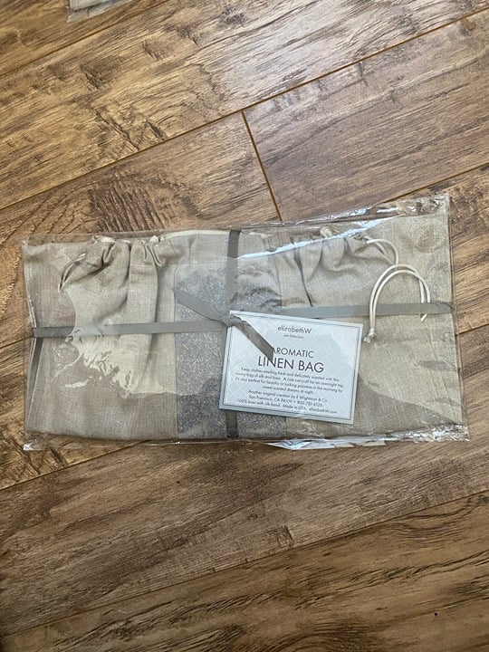 NIP elizabeth W Lavender Aromatic Linen Bag -Natural LOT OF TWO