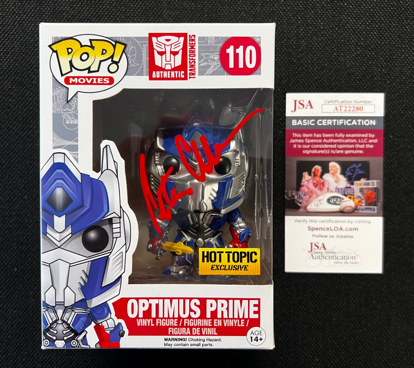 Funko POP! Transformers #110 Optimus Prime Hot Topic Exc SIGNED by Peter Cullen
