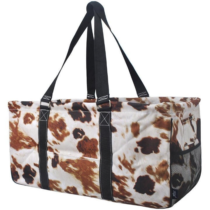 Cow Print Reusable Utility Storage Tote