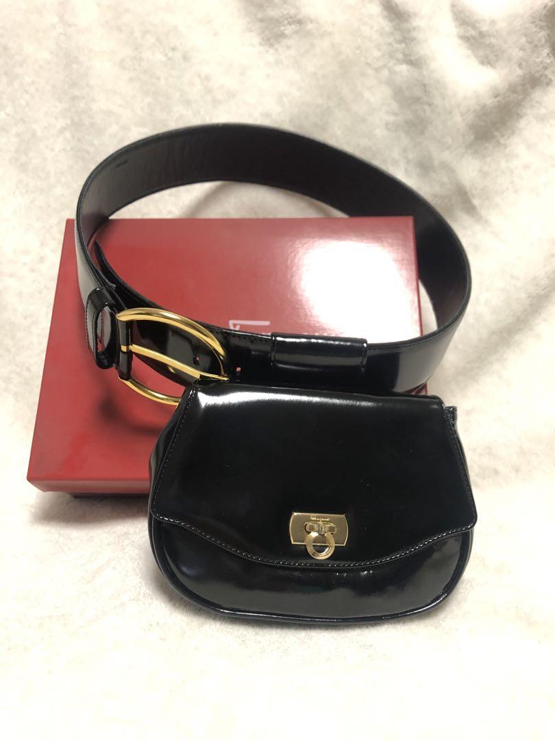 Salvatore Ferragamo Gancini Enamel Waist Pouch.