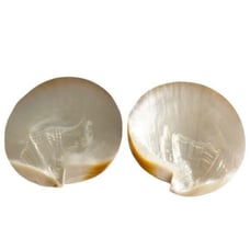 2 Vtg Genuine MOP Mother Of Pearl Sea Shell Caviar Appetizer Plate Dish Large 8