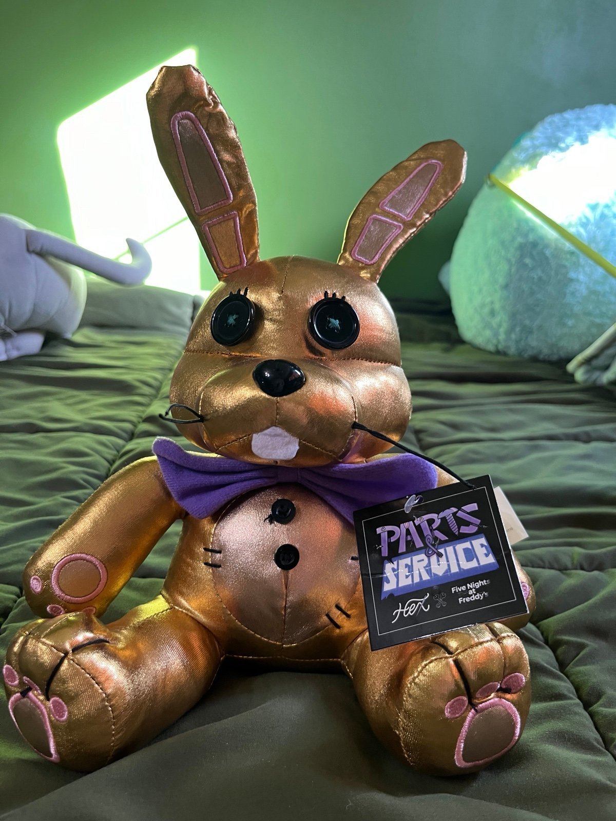 HEX Parts and Service Golden Spring Bonnie Plush New w Tag RARE + BAG, CARD