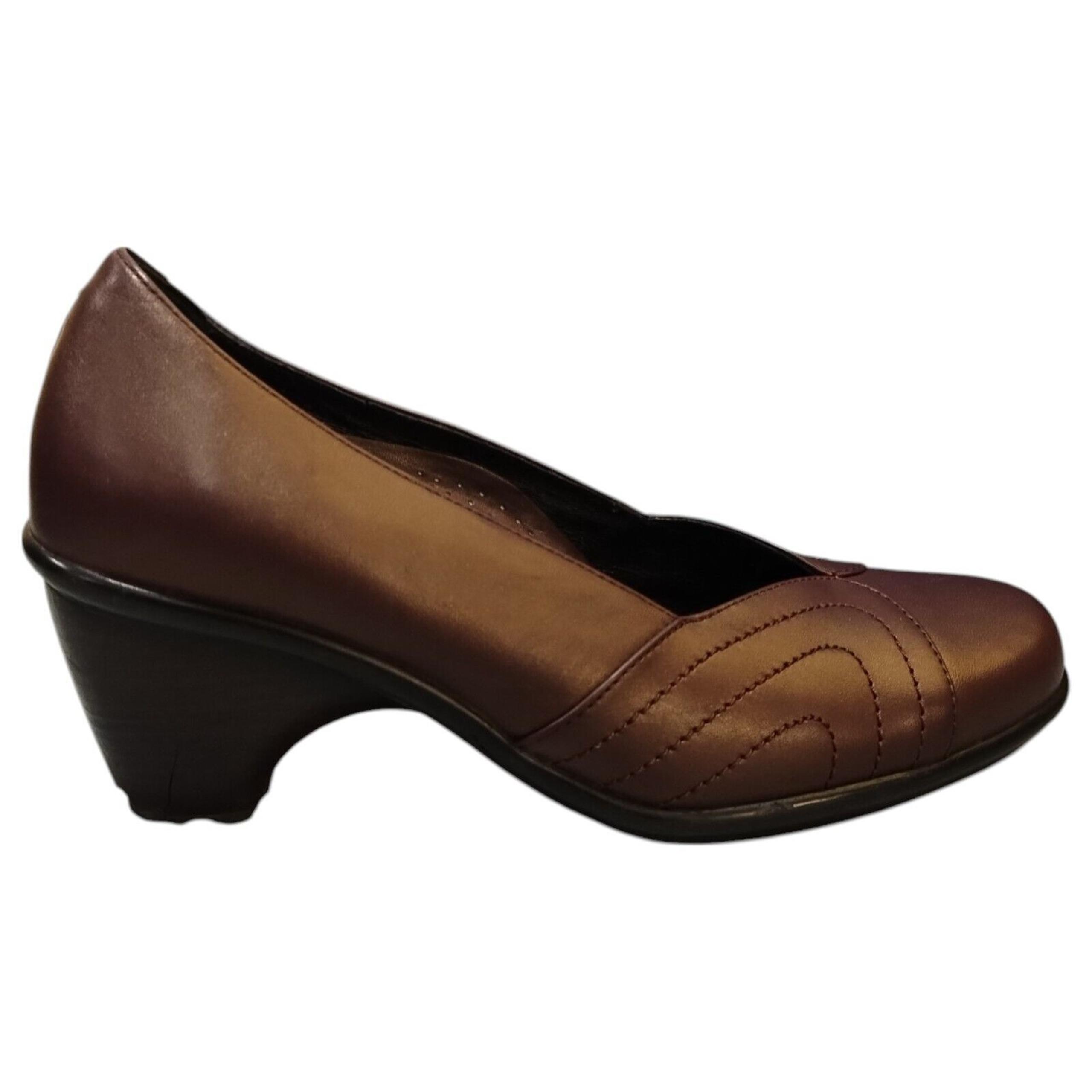 Dansko Reece Slip On Pumps Womens EU Size 36 Brown Leather Block Heel Round Toe