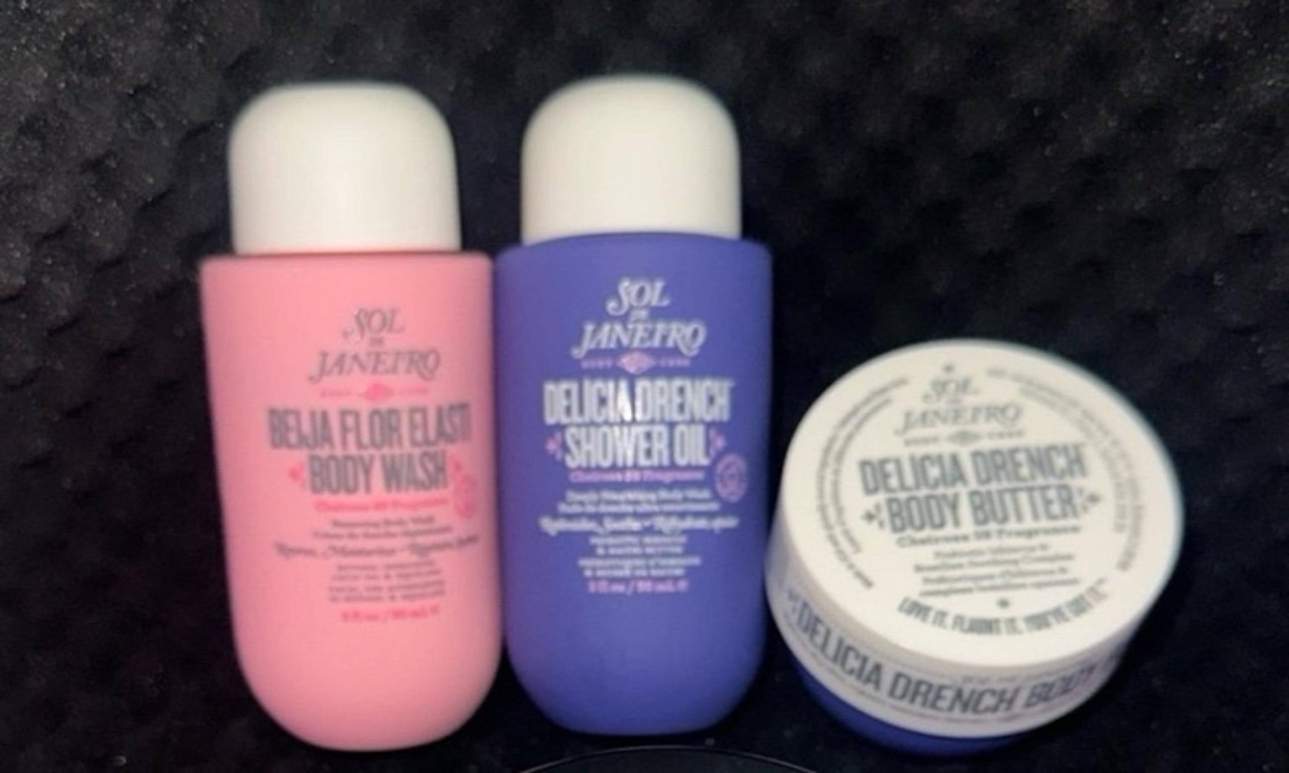 Sol de Janeiro body wash, shower oil, delicia drench body butter